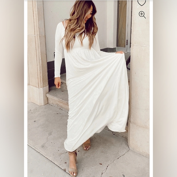 Pinkblush White Off-Shoulder Maxi Dress - Picture 2 of 10